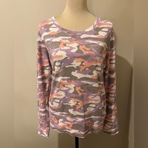 Monrow Pink and Purple Camouflage Sweatshirt